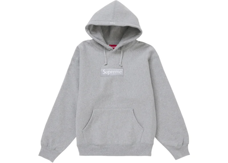 Supreme Box Logo Hooded Sweatshirt Heather Grey