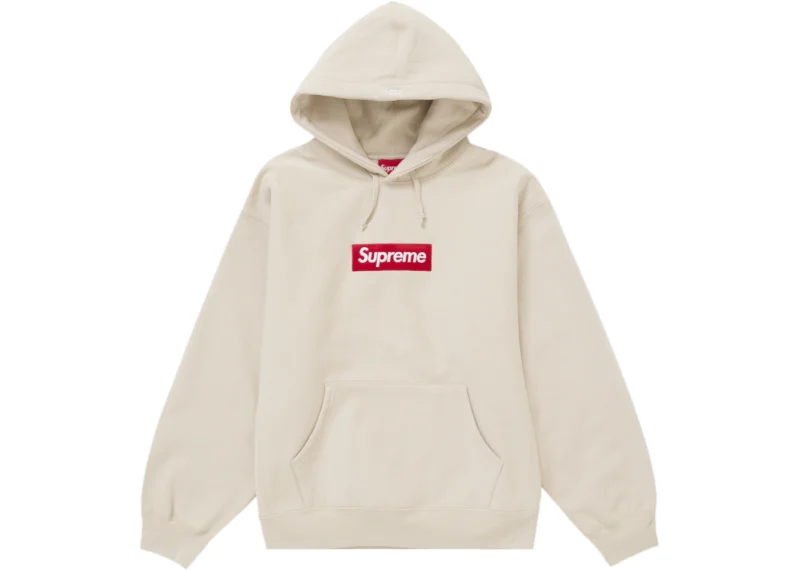 Supreme Box Logo Hooded Sweatshirt Stone