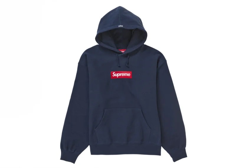 Supreme Box Logo Hooded Sweatshirt Navy