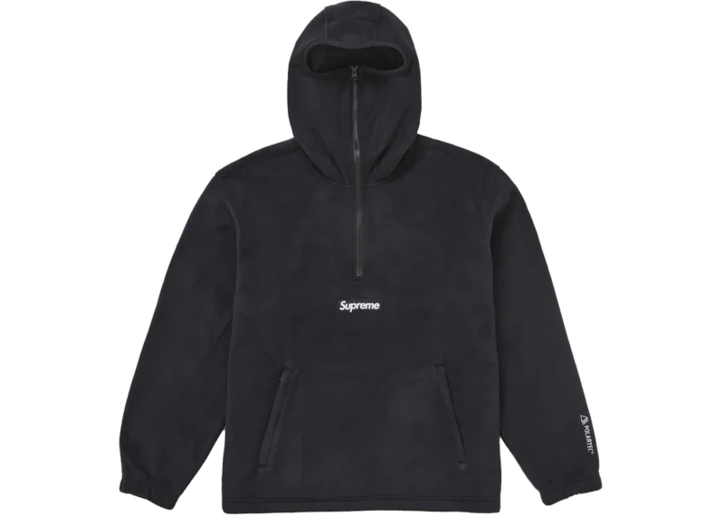 Supreme Polartec Facemask Half Zip Hooded Sweatshirt Black